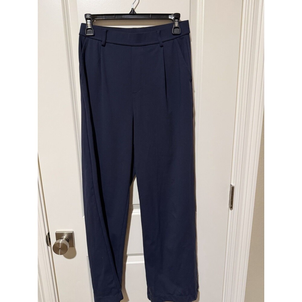Halara Women’s Small Regular Navy Blue High Waist Wide Leg Stretch Dress Pants
